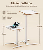 Fit Go Overbed Table with Wheels Foldable Height
