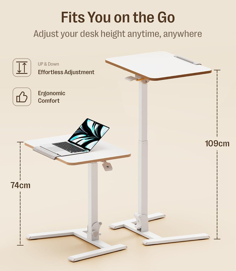Fit Go Overbed Table with Wheels Foldable Height