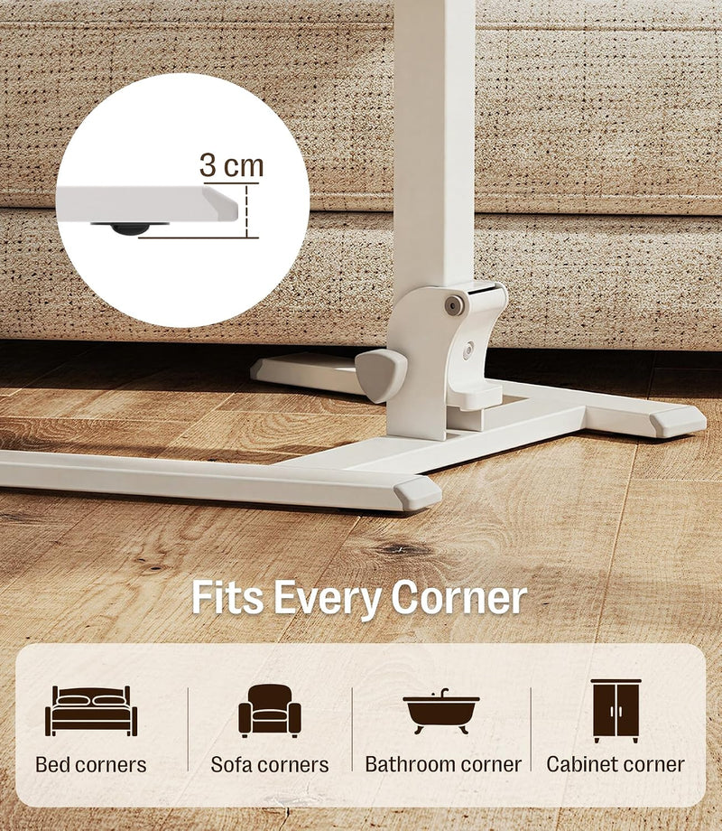 Fit Go Overbed Table with Wheels Foldable Height