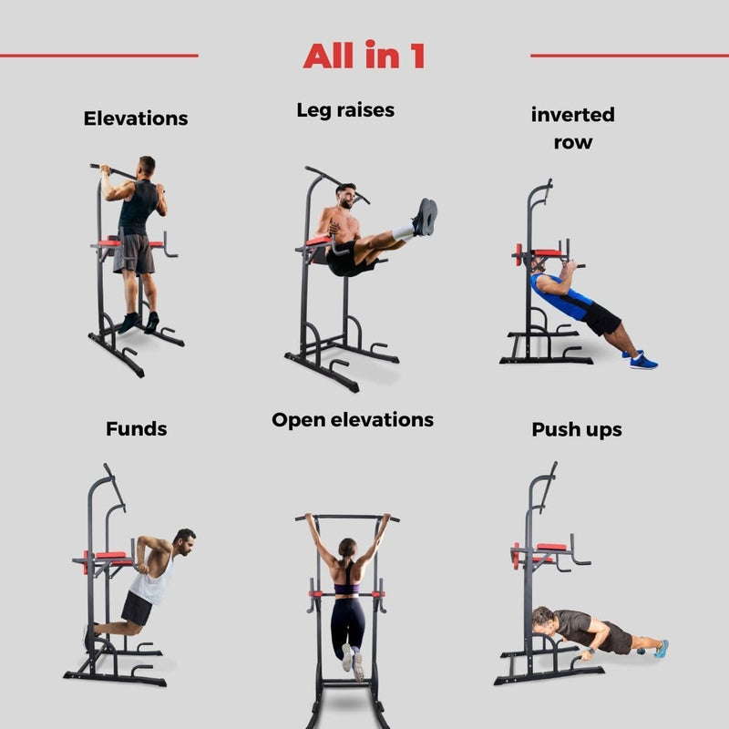 Fitness Power Tower Dip Station Multifit Adjustable Height