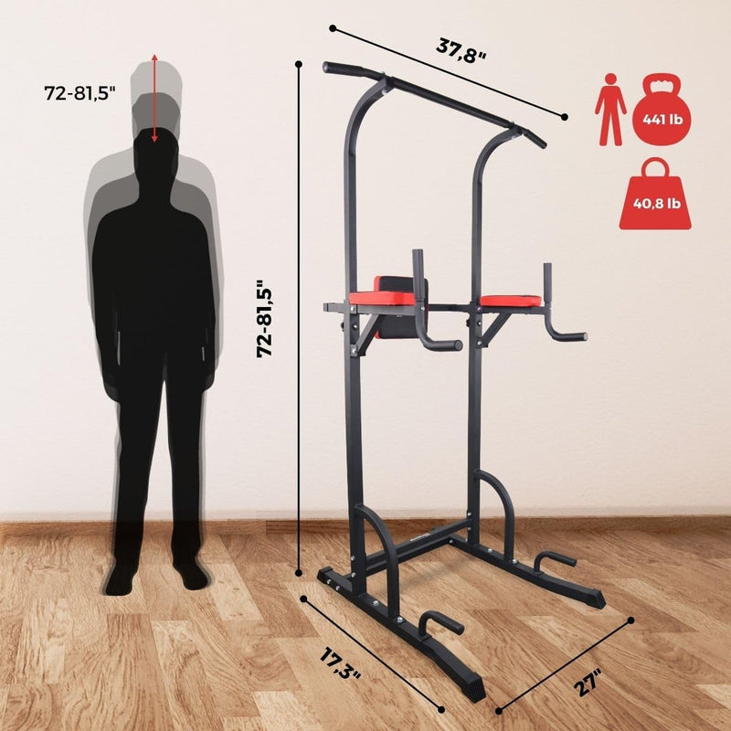 Fitness Power Tower Dip Station Multifit Adjustable Height