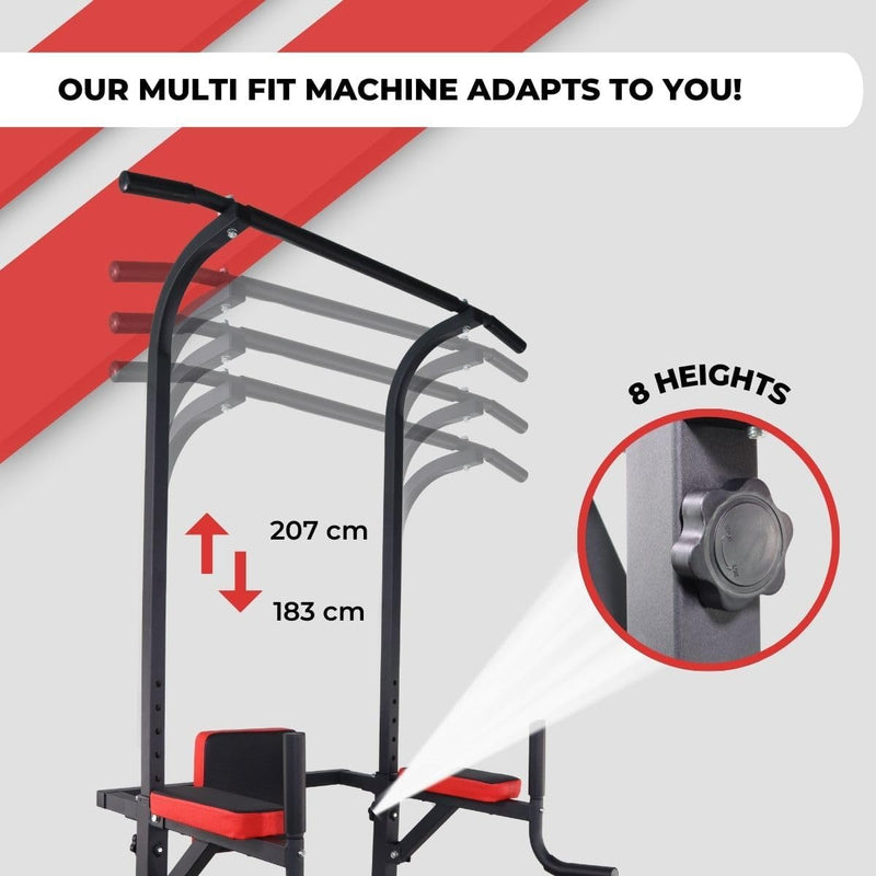 Fitness Power Tower Dip Station Multifit Adjustable Height