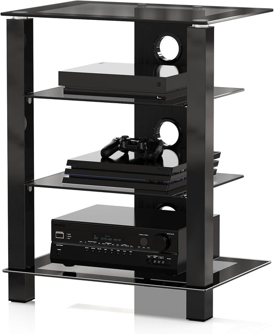 Fitueyes Hifi Stand 4-Tier Tempered Glass Shelves