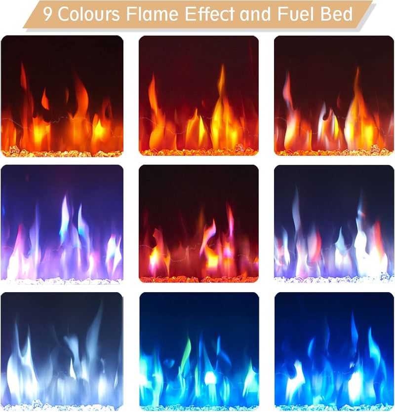 50" Wall Mounted Electric Fireplace Dilton with 2