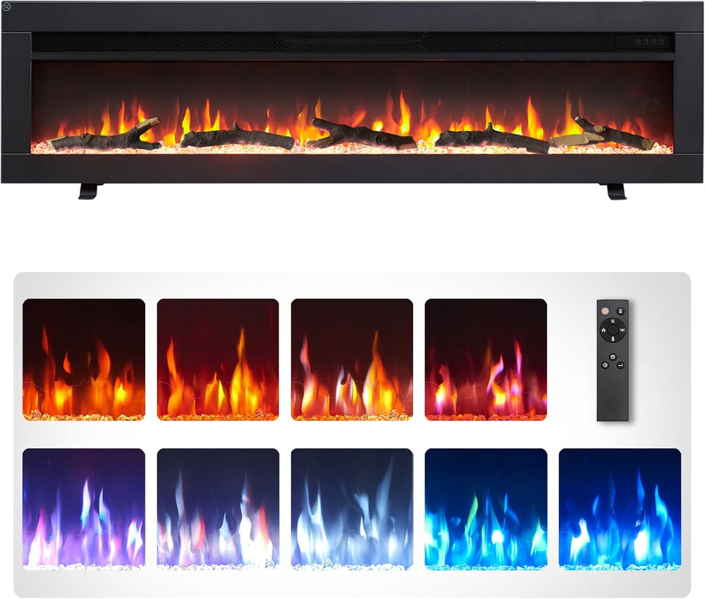 50" Wall Mounted Electric Fireplace Dilton
