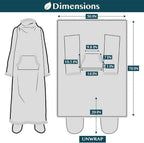Fleece Blanket with Sleeves Foot Pockets for Women