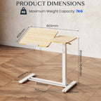 Flexispot Overbed Table with Wheels Adjustable Height Bedside