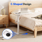 Flexispot Overbed Table with Wheels Adjustable Height Bedside