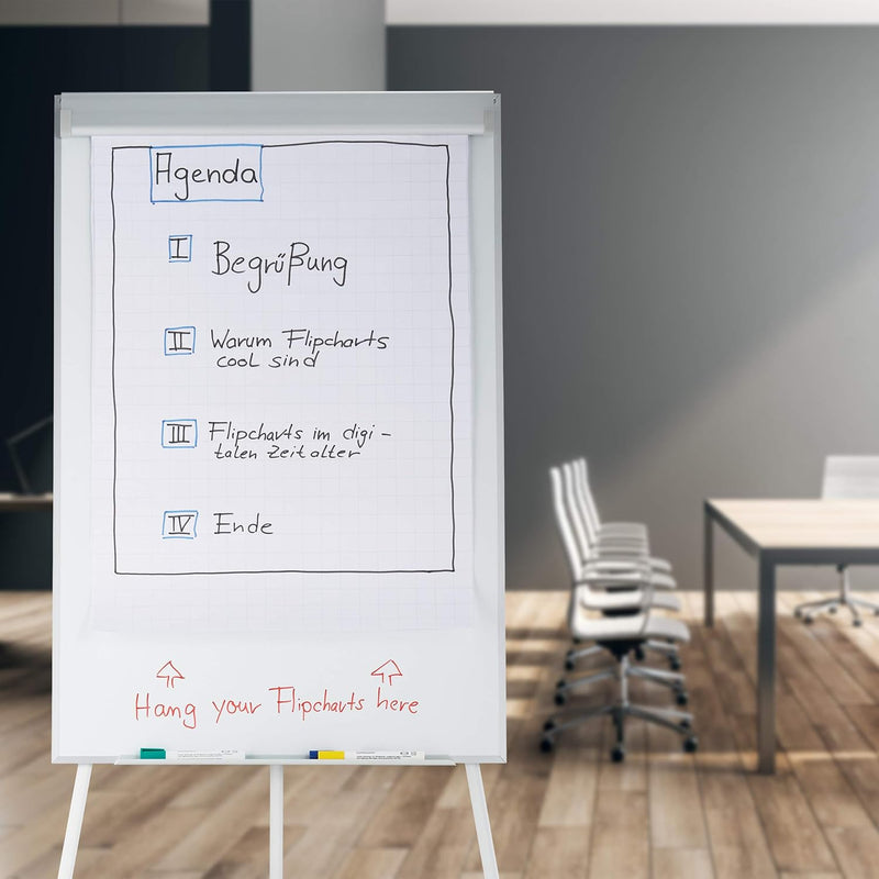 Flipchart Whiteboard Magnetic Height-Adjustable Tripod Pen Tray