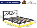 Floating Bed Frame with LED Lights Charging Station