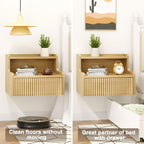 Floating Bedside Table Small Wall Mounted Nightstand (Set of 2)