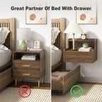 Floating Bedside Table Small Wall Mounted Nightstand (Set of 2)