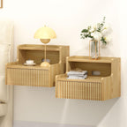 Floating Bedside Table Small Wall Mounted Nightstand (Set of 2)