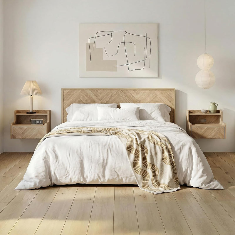 Floating Bedside Table Small Wall Mounted Nightstand (Set of 2)