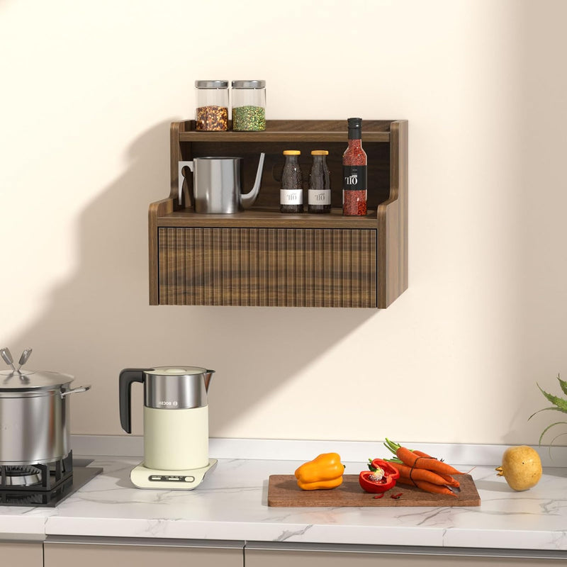 Floating Bedside Table Small Wall Mounted Nightstand (Set of 2)