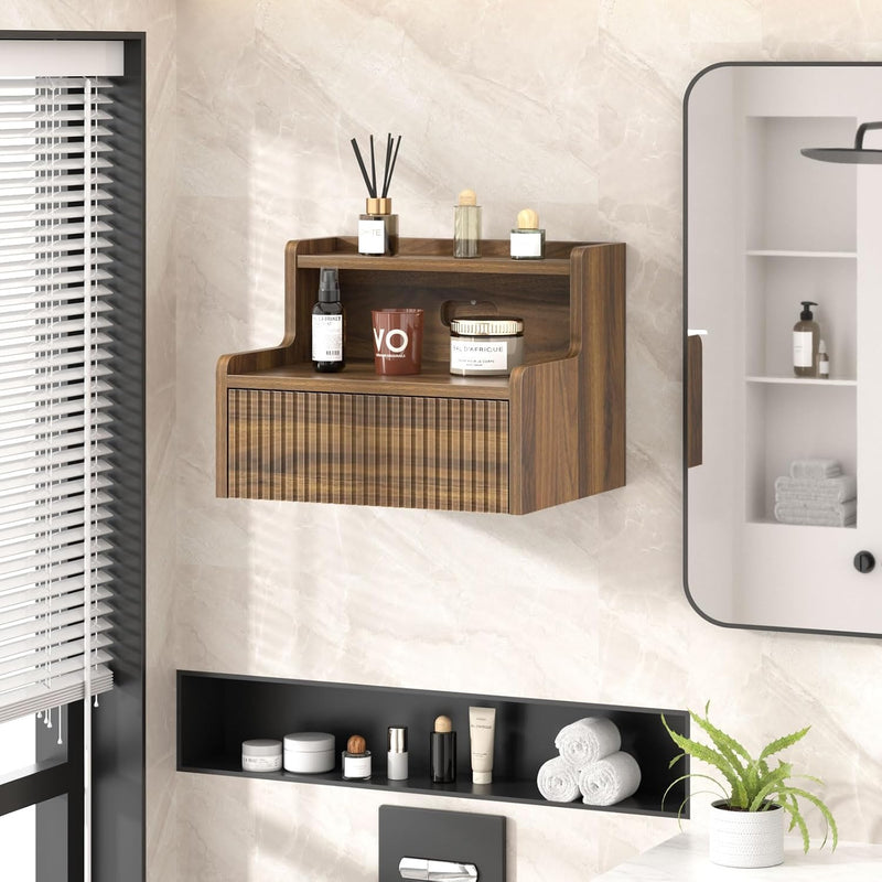 Floating Bedside Table Small Wall Mounted Nightstand (Set of 2)