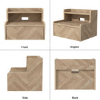 Floating Bedside Table Small Wall Mounted Nightstand (Set of 2)
