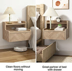 Floating Bedside Table Wall Mount Nightstand with Drawer (Set of 2)