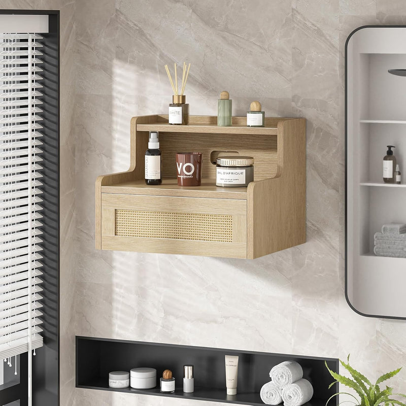 Floating Bedside Table Wall Mounted Side Bedroom 40x32x30CM (Set of 2)