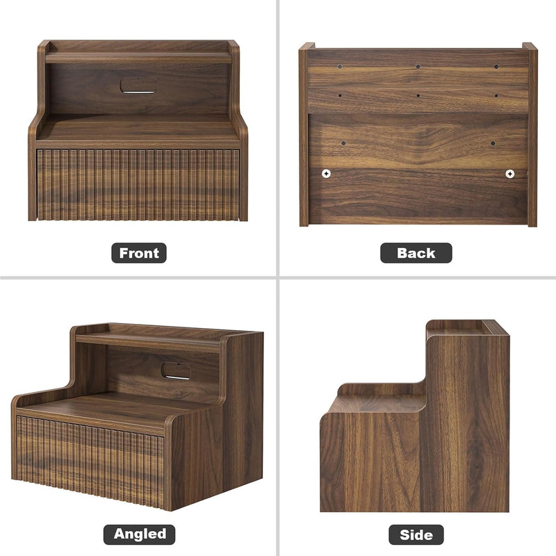 Floating Bedside Table Wall Mounted Side Bedroom 40x32x30CM (Set of 2)
