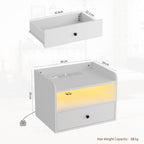 Floating Bedside Tables with Lights -Function Adjustable (Set of 2)