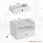 Floating Bedside Tables with Lights -Function Adjustable (Set of 2)