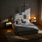 Floating Bedside Tables with Lights -Function Adjustable (Set of 2)