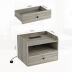 Floating Bedside Tables with Lights -Function Adjustable (Set of 2)