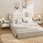 Floating Bedside Tables with Lights -Function Adjustable (Set of 2)