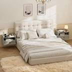 Floating Bedside Tables with Lights -Function Adjustable (Set of 2)