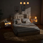 Floating Bedside Tables with Lights -Function Adjustable (Set of 2)