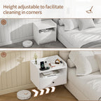 Floating Bedside Tables with Lights -Function Adjustable (Set of 2)