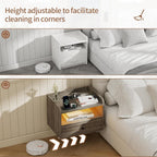 Floating Bedside Tables with Lights -Function Adjustable (Set of 2)