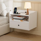 Floating Bedside Tables with Lights -Function Adjustable (Set of 2)