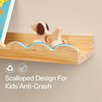 Floating Bookshelf Scalloped Nursery Book Shelves 4pcs