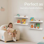 Floating Bookshelf Scalloped Nursery Book Shelves 4pcs