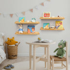 Floating Bookshelf Scalloped Nursery Book Shelf 2pcs