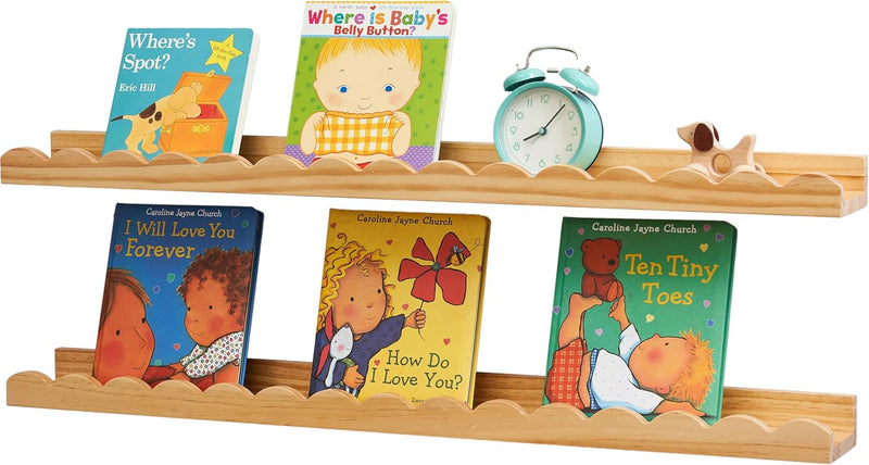 Floating Bookshelf Scalloped Nursery Book Shelves 4pcs