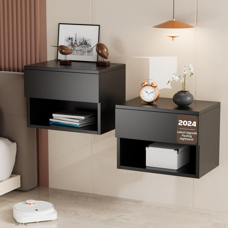Floating Nightstand Modern Wall Mounted Bedside Table