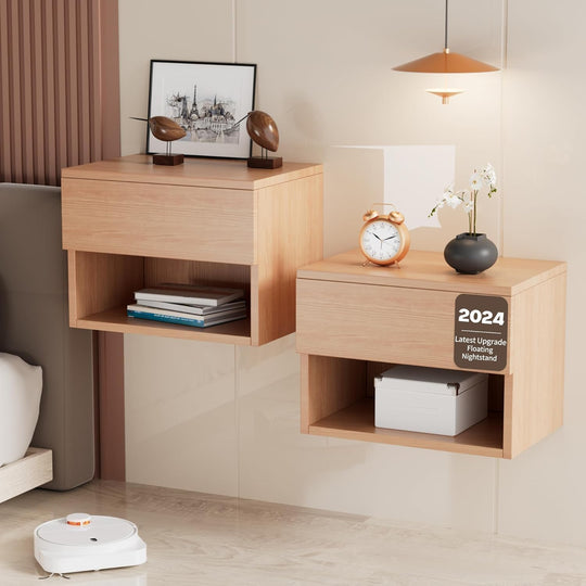 Floating Nightstand Modern Wall Mounted Bedside Table