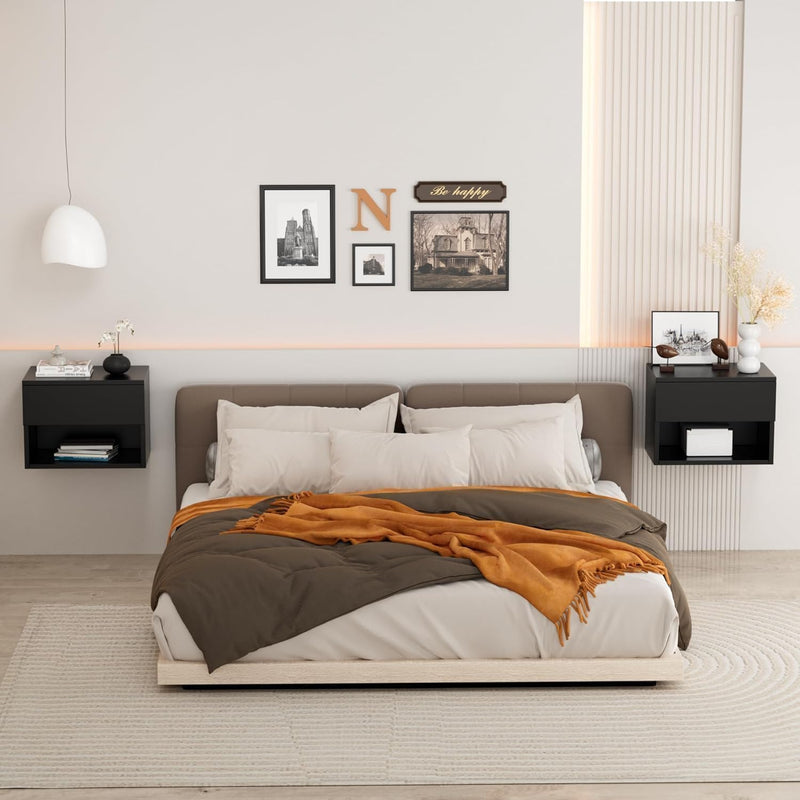 Floating Nightstand Modern Wall Mounted Bedside Table