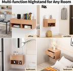 Floating Nightstand Modern Wall Mounted Bedside Table