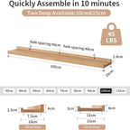 Floating Shelf Solid Oak Wood Rustic Shelves
