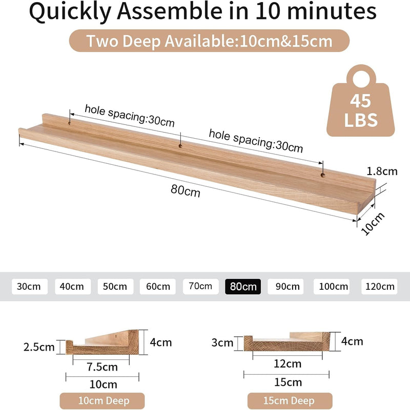 Floating Shelf Solid Oak Wood Rustic Shelves
