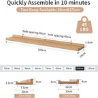 Floating Shelf Solid Oak Wood Rustic Shelves