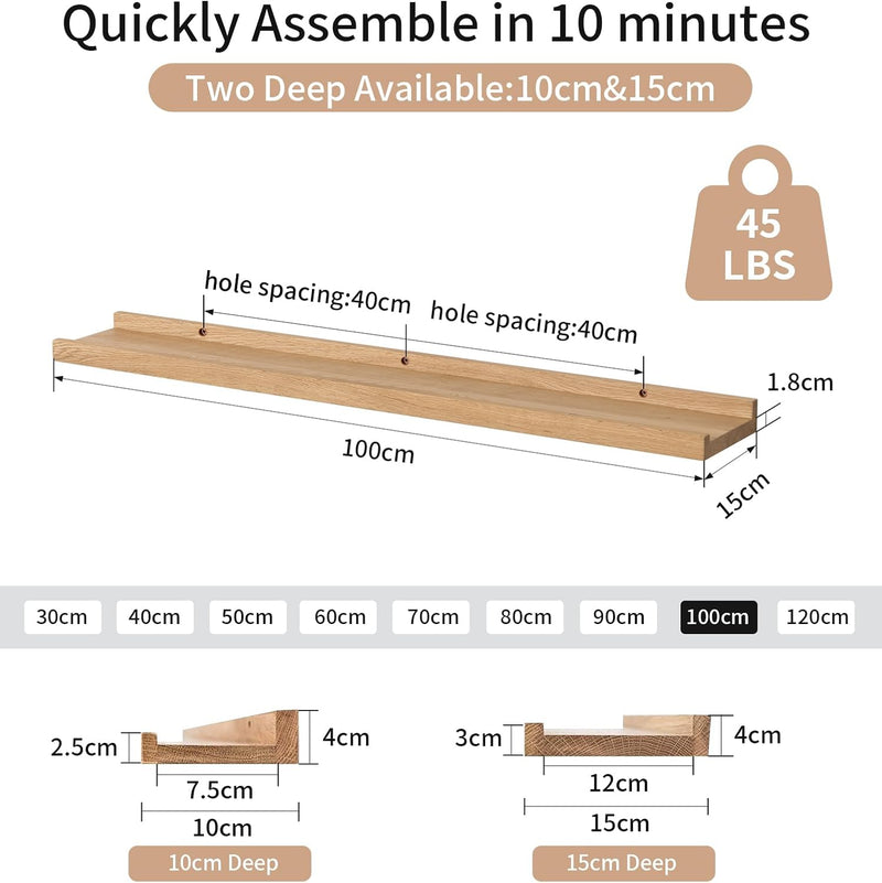 Floating Shelf Solid Oak Wood Rustic Shelves