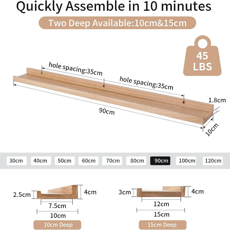 Floating Shelf Solid Oak Wood Rustic Shelves