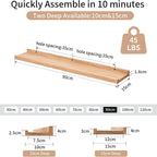 Floating Shelf Solid Oak Wood Rustic Shelves