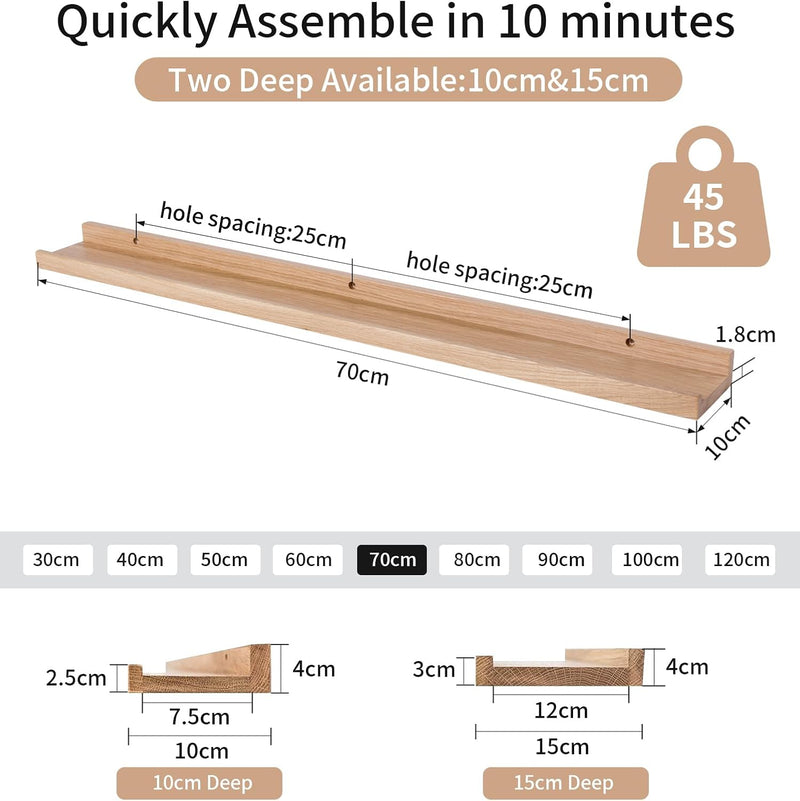 Floating Shelf Solid Oak Wood Rustic Shelves