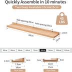 Floating Shelf Solid Oak Wood Rustic Shelves